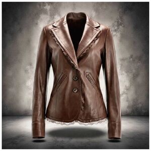 Zenobia "Zeno" Chocolate Brown Leather Jacket - Size 6 | New With Tags